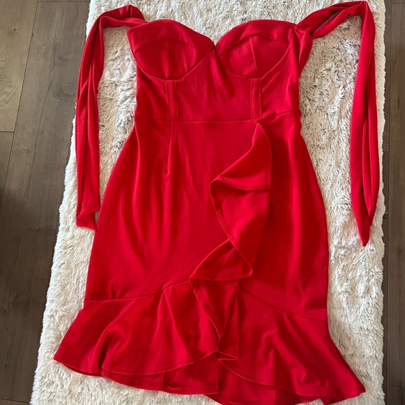 Short Red Strappy Dress Size L - Picture 5 of 8